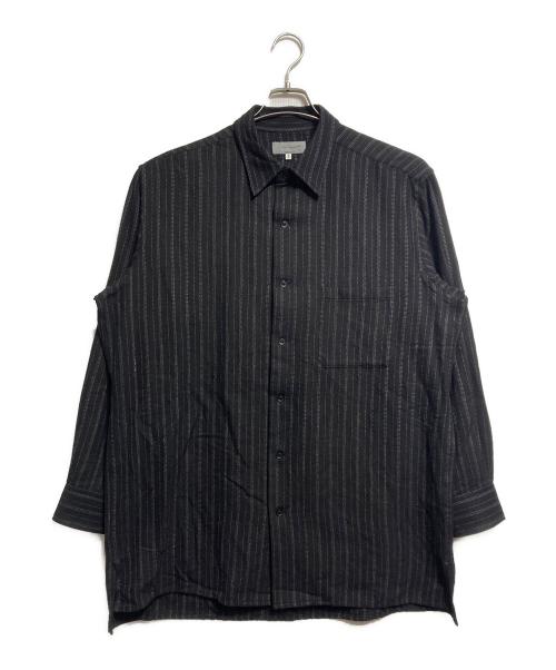 Yohji Yamamoto pour homme（ヨウジヤマモト プールオム）Yohji Yamamoto pour homme (ヨウジヤマモト プールオム) ストライプコットンシャツ/Striped cotton shirt ブラック サイズ:3の古着・服飾アイテム