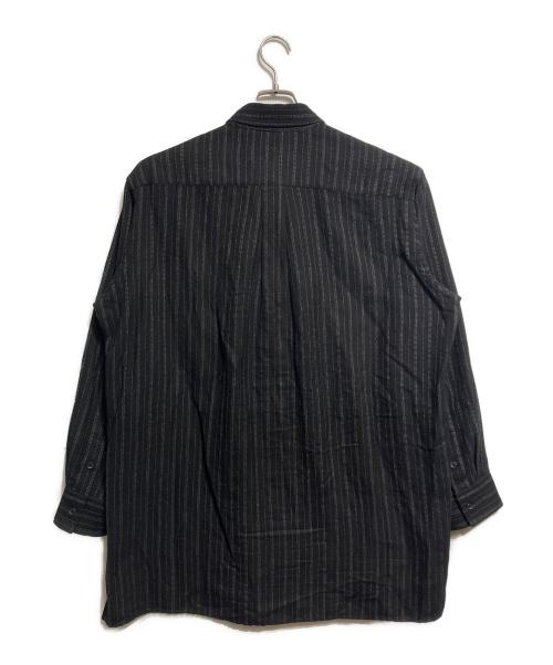 Yohji Yamamoto pour homme（ヨウジヤマモト プールオム）Yohji Yamamoto pour homme (ヨウジヤマモト プールオム) ストライプコットンシャツ/Striped cotton shirt ブラック サイズ:3の古着・服飾アイテム