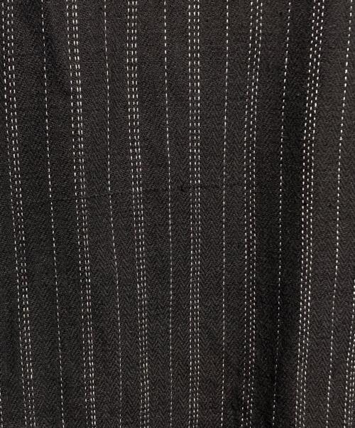 Yohji Yamamoto pour homme（ヨウジヤマモト プールオム）Yohji Yamamoto pour homme (ヨウジヤマモト プールオム) ストライプコットンシャツ/Striped cotton shirt ブラック サイズ:3の古着・服飾アイテム