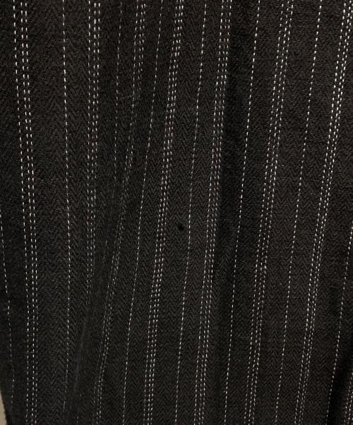 Yohji Yamamoto pour homme（ヨウジヤマモト プールオム）Yohji Yamamoto pour homme (ヨウジヤマモト プールオム) ストライプコットンシャツ/Striped cotton shirt ブラック サイズ:3の古着・服飾アイテム
