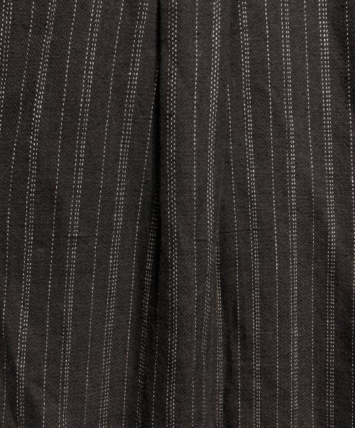 Yohji Yamamoto pour homme（ヨウジヤマモト プールオム）Yohji Yamamoto pour homme (ヨウジヤマモト プールオム) ストライプコットンシャツ/Striped cotton shirt ブラック サイズ:3の古着・服飾アイテム