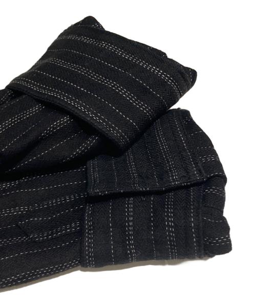 Yohji Yamamoto pour homme（ヨウジヤマモト プールオム）Yohji Yamamoto pour homme (ヨウジヤマモト プールオム) ストライプコットンシャツ/Striped cotton shirt ブラック サイズ:3の古着・服飾アイテム