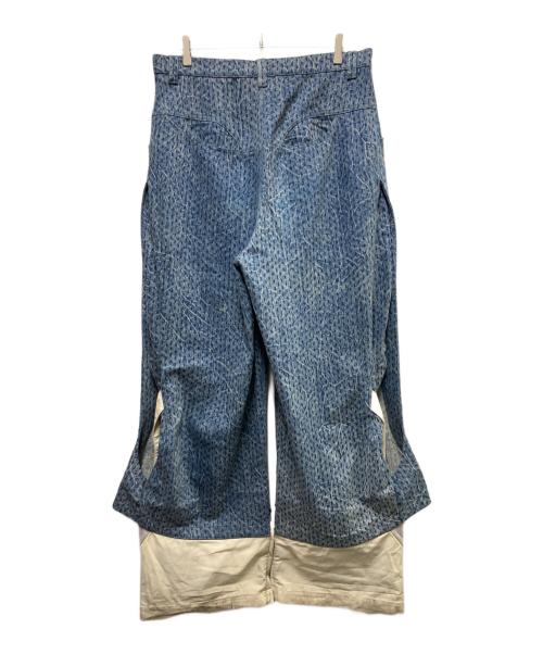 NAMESAKE（ネイムセイク）NAMESAKE (ネイムセイク) PRINCE CRINKLE WASH TRACK JEANS インディゴ サイズ:Lの古着・服飾アイテム