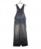 KHOKIコッキ）の古着「ダブルニーストライプオーバーオール/Double-Knee Stripe Overalls」｜ブラック