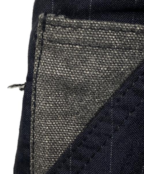 KHOKI（コッキ）KHOKI (コッキ) ダブルニーストライプオーバーオール/Double-Knee Stripe Overalls ブラック サイズ:4の古着・服飾アイテム