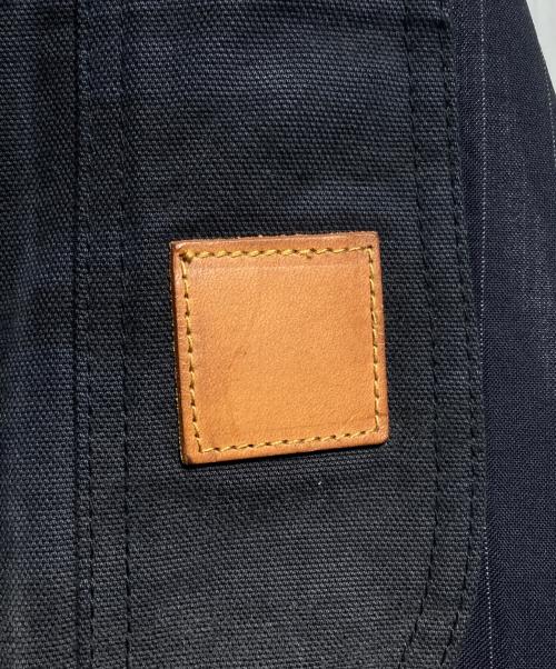 KHOKI（コッキ）KHOKI (コッキ) ダブルニーストライプオーバーオール/Double-Knee Stripe Overalls ブラック サイズ:4の古着・服飾アイテム