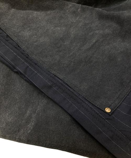 KHOKI（コッキ）KHOKI (コッキ) ダブルニーストライプオーバーオール/Double-Knee Stripe Overalls ブラック サイズ:4の古着・服飾アイテム
