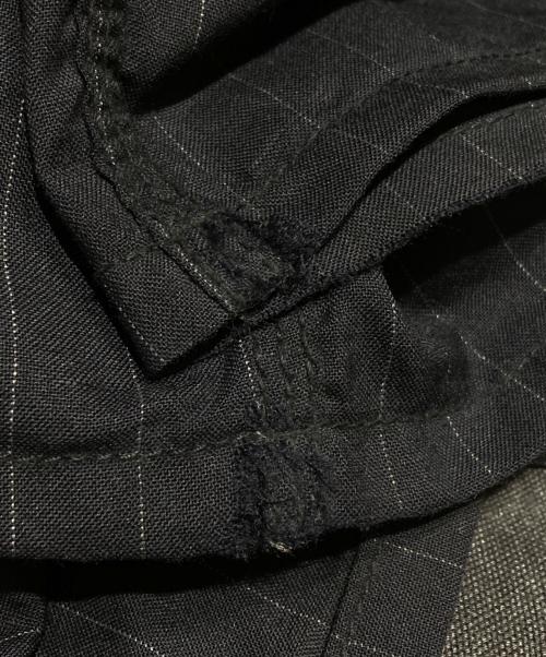 KHOKI（コッキ）KHOKI (コッキ) ダブルニーストライプオーバーオール/Double-Knee Stripe Overalls ブラック サイズ:4の古着・服飾アイテム