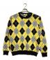 MAISON et VOYAGE（メゾンエボヤージュ）の古着「カシミヤ アーガイル クルーネックプルオーバー/Cashmere Argyle Crew Neck Pullover」｜ブラック×イエロー