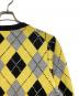 中古・古着 MAISON et VOYAGE (メゾンエボヤージュ) カシミヤ アーガイル クルーネックプルオーバー/Cashmere Argyle Crew Neck Pullover ブラック×イエロー サイズ:S：16000円