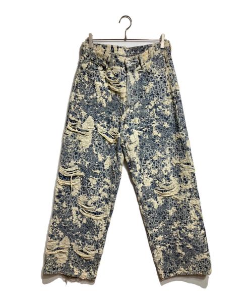 Acne studios（アクネ ストゥディオズ）ACNE STUDIOS (アクネ ストゥディオズ) 1981 U DENIM DISTRESSED MONGRAM インディゴ×ホワイト サイズ:Mの古着・服飾アイテム