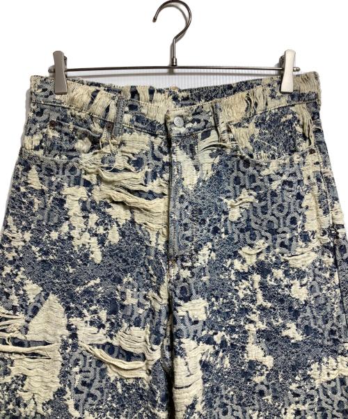 Acne studios（アクネ ストゥディオズ）ACNE STUDIOS (アクネ ストゥディオズ) 1981 U DENIM DISTRESSED MONGRAM インディゴ×ホワイト サイズ:Mの古着・服飾アイテム