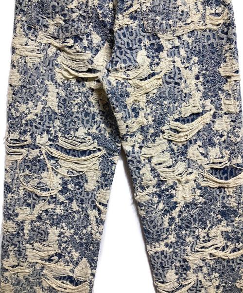 Acne studios（アクネ ストゥディオズ）ACNE STUDIOS (アクネ ストゥディオズ) 1981 U DENIM DISTRESSED MONGRAM インディゴ×ホワイト サイズ:Mの古着・服飾アイテム