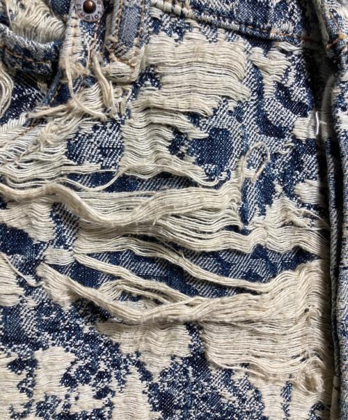 Acne studios（アクネ ストゥディオズ）ACNE STUDIOS (アクネ ストゥディオズ) 1981 U DENIM DISTRESSED MONGRAM インディゴ×ホワイト サイズ:Mの古着・服飾アイテム