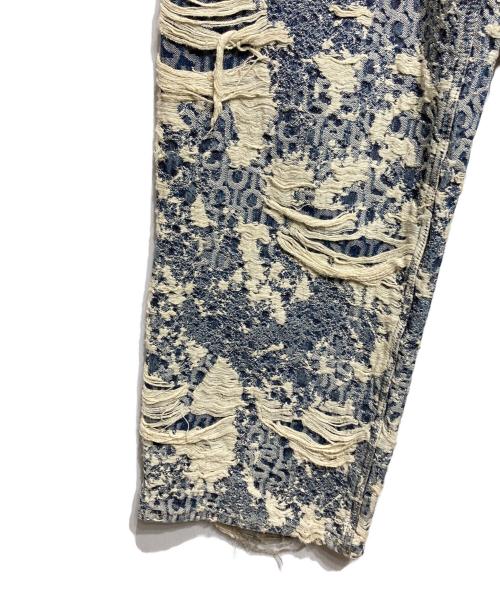 Acne studios（アクネ ストゥディオズ）ACNE STUDIOS (アクネ ストゥディオズ) 1981 U DENIM DISTRESSED MONGRAM インディゴ×ホワイト サイズ:Mの古着・服飾アイテム