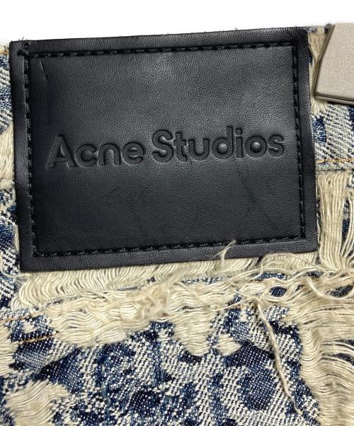 Acne studios（アクネ ストゥディオズ）ACNE STUDIOS (アクネ ストゥディオズ) 1981 U DENIM DISTRESSED MONGRAM インディゴ×ホワイト サイズ:Mの古着・服飾アイテム
