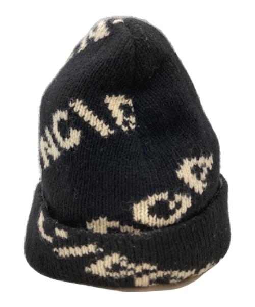 BALENCIAGA（バレンシアガ）BALENCIAGA (バレンシアガ) ロゴニット帽/Logo knit hat ブラック×ベージュ サイズ:Freeの古着・服飾アイテム
