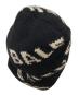 中古・古着 BALENCIAGA (バレンシアガ) ロゴニット帽/Logo knit hat ブラック×ベージュ サイズ:Free：18000円
