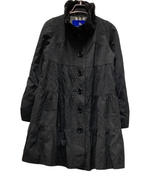 BURBERRY BLUE LABEL（バーバリー ブルー レーベル）BURBERRY BLUE LABEL (バーバリー ブルー レーベル) フリルカラーティアードコート ブラック サイズ:36の古着・服飾アイテム