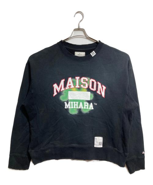 Maison MIHARA YASUHIRO（メゾン ミハラ ヤスヒロ）Maison MIHARA YASUHIRO (メゾン ミハラ ヤスヒロ) ヴィンテージ加工 スウェット プルオーバー/Vintage-finish sweatshirt pullover ブラック サイズ:48の古着・服飾アイテム