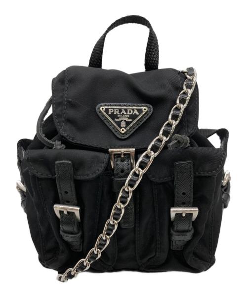 PRADA（プラダ）PRADA (プラダ) リュック型ミニチェーンショルダーポーチ ブラックの古着・服飾アイテム