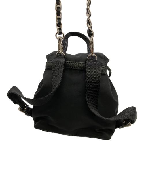 PRADA（プラダ）PRADA (プラダ) リュック型ミニチェーンショルダーポーチ ブラックの古着・服飾アイテム