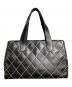 CHANEL (シャネル) ワイルドステッチハンドバッグ ブラック：180000円