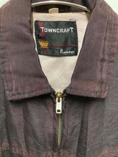 TOWN CRAFT（タウンクラフト）TOWN CRAFT (タウンクラフト) 50s-60s レーヨンギャバスポーツジャケット バーガンディー サイズ:Mの古着・服飾アイテム
