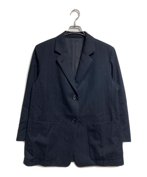 MARGARET HOWELL（マーガレットハウエル）MARGARET HOWELL (マーガレットハウエル) FLANNEL WOOL JACKET/フランネルウールジャケット ネイビー サイズ:2の古着・服飾アイテム