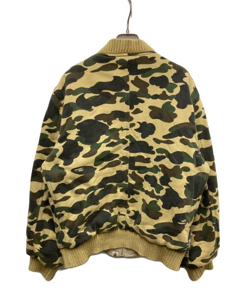 A BATHING APE（アベイシングエイプ）A BATHING APE (アベイシングエイプ) 1stカモリバーシブルボンバーブルゾン ベージュ×グリーン サイズ:Mの古着・服飾アイテム