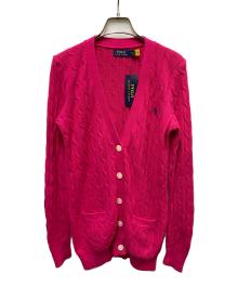 POLO RALPH LAUREN（ポロ・ラルフローレン）の古着「ニットカーディガン」｜ショッキングピンク