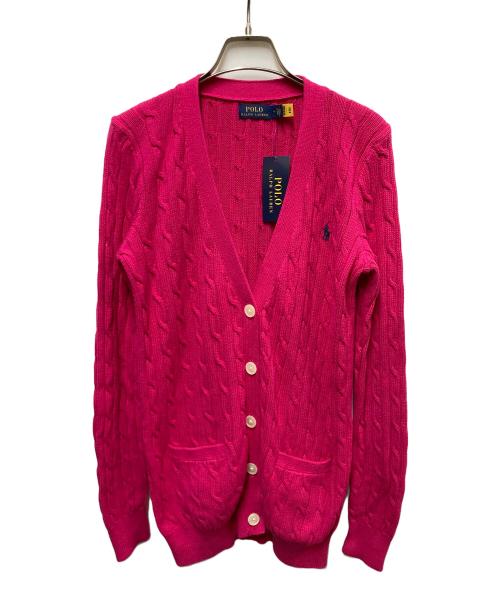 POLO RALPH LAUREN（ポロ・ラルフローレン）POLO RALPH LAUREN (ポロ・ラルフローレン) ニットカーディガン ショッキングピンク サイズ:Mの古着・服飾アイテム