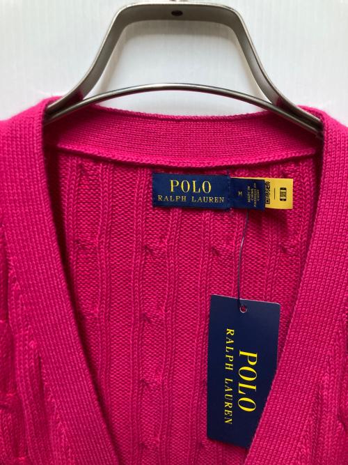 POLO RALPH LAUREN（ポロ・ラルフローレン）POLO RALPH LAUREN (ポロ・ラルフローレン) ニットカーディガン ショッキングピンク サイズ:Mの古着・服飾アイテム