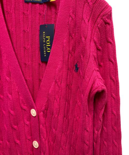 POLO RALPH LAUREN（ポロ・ラルフローレン）POLO RALPH LAUREN (ポロ・ラルフローレン) ニットカーディガン ショッキングピンク サイズ:Mの古着・服飾アイテム