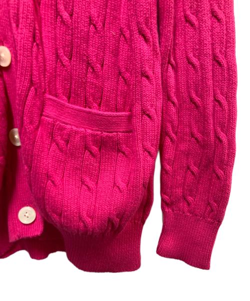 POLO RALPH LAUREN（ポロ・ラルフローレン）POLO RALPH LAUREN (ポロ・ラルフローレン) ニットカーディガン ショッキングピンク サイズ:Mの古着・服飾アイテム