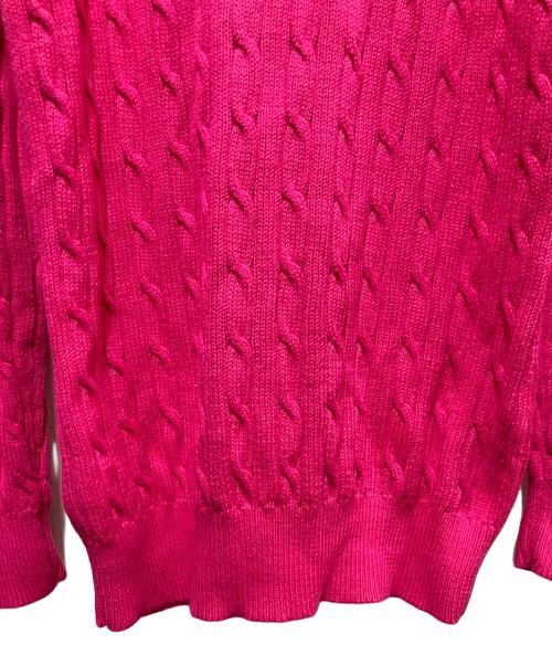 POLO RALPH LAUREN（ポロ・ラルフローレン）POLO RALPH LAUREN (ポロ・ラルフローレン) ニットカーディガン ショッキングピンク サイズ:Mの古着・服飾アイテム
