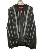 SUPREMEシュプリーム）の古着「Speckle Stripe Zip Up Cardigan」｜ブラック