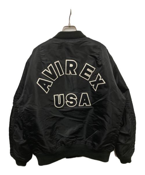 AVIREX（アヴィレックス）AVIREX (アヴィレックス) COMMERCIAL LOGO MA-1ジャケット ブラック サイズ:XLの古着・服飾アイテム