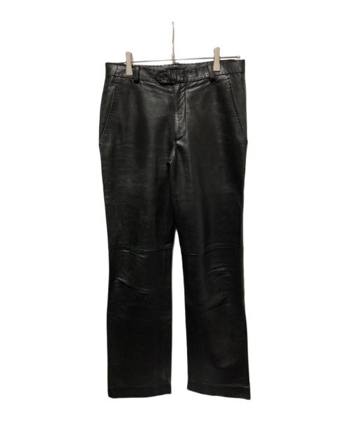 GAULTIER HOMME objet（ゴルチエオムオブジェ）GAULTIER HOMME objet (ゴルチエオムオブジェ) ハンドステッチレザーパンツ ブラック サイズ:73の古着・服飾アイテム