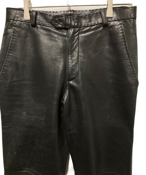 GAULTIER HOMME objet（ゴルチエオムオブジェ）GAULTIER HOMME objet (ゴルチエオムオブジェ) ハンドステッチレザーパンツ ブラック サイズ:73の古着・服飾アイテム