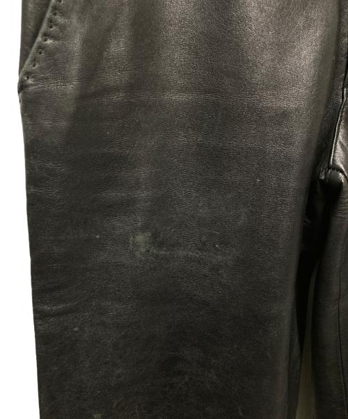 GAULTIER HOMME objet（ゴルチエオムオブジェ）GAULTIER HOMME objet (ゴルチエオムオブジェ) ハンドステッチレザーパンツ ブラック サイズ:73の古着・服飾アイテム