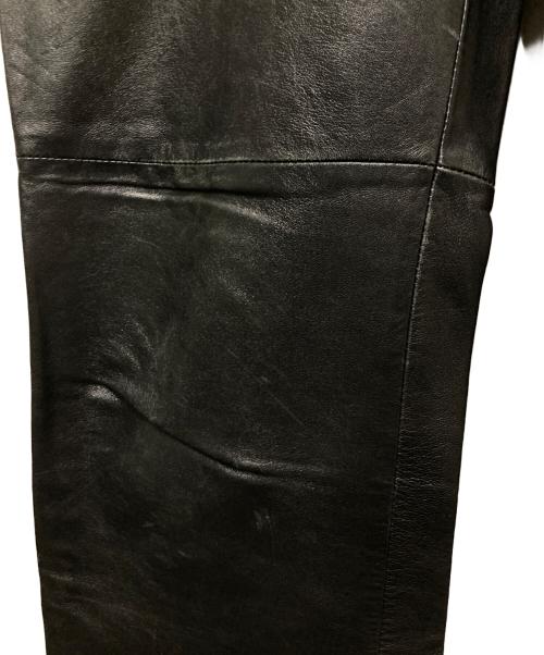 GAULTIER HOMME objet（ゴルチエオムオブジェ）GAULTIER HOMME objet (ゴルチエオムオブジェ) ハンドステッチレザーパンツ ブラック サイズ:73の古着・服飾アイテム