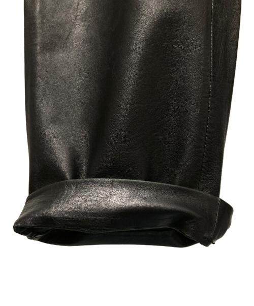 GAULTIER HOMME objet（ゴルチエオムオブジェ）GAULTIER HOMME objet (ゴルチエオムオブジェ) ハンドステッチレザーパンツ ブラック サイズ:73の古着・服飾アイテム