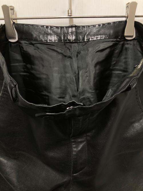 GAULTIER HOMME objet（ゴルチエオムオブジェ）GAULTIER HOMME objet (ゴルチエオムオブジェ) ハンドステッチレザーパンツ ブラック サイズ:73の古着・服飾アイテム