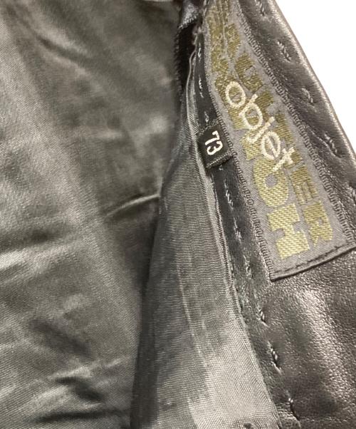 GAULTIER HOMME objet（ゴルチエオムオブジェ）GAULTIER HOMME objet (ゴルチエオムオブジェ) ハンドステッチレザーパンツ ブラック サイズ:73の古着・服飾アイテム