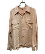 Pilgrimピルグリム）の古着「40-50s レーヨンギャバオープンカラーシャツ」｜オレンジ