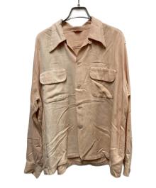 Pilgrim（ピルグリム）の古着「40-50s レーヨンギャバオープンカラーシャツ」｜オレンジ