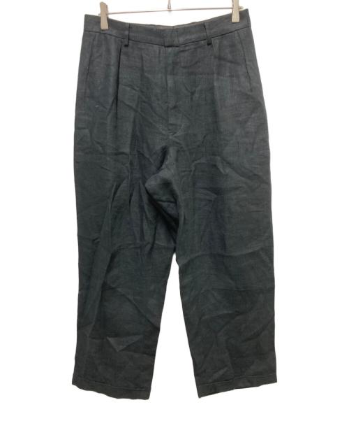 POLO RALPH LAUREN（ポロ・ラルフローレン）POLO RALPH LAUREN (ポロ・ラルフローレン) 90s リネンワイドタックパンツ ブラック サイズ:38の古着・服飾アイテム