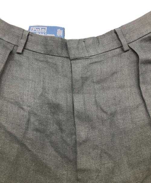 POLO RALPH LAUREN（ポロ・ラルフローレン）POLO RALPH LAUREN (ポロ・ラルフローレン) 90s リネンワイドタックパンツ ブラック サイズ:38の古着・服飾アイテム