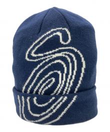 stussy（ステューシー）の古着「Swirl S Cuff ニットキャップ」｜ネイビー